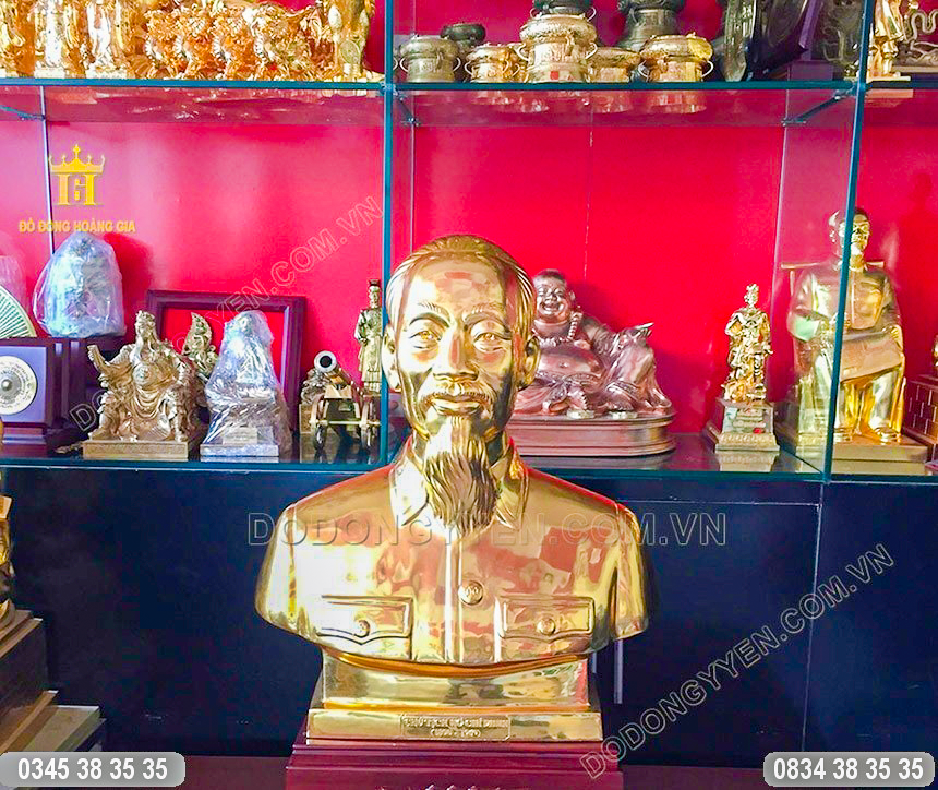 Tượng bán thân bác hồ dát vàng cao cấp
