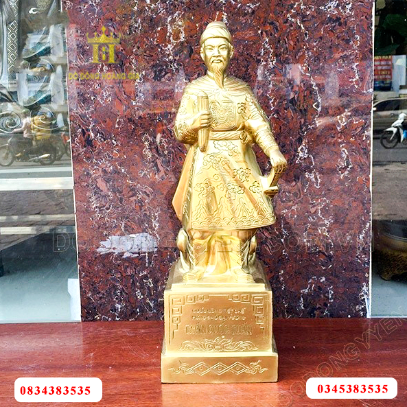 Tượng đồng Trần Hưng Đạo đồng vàng nguyên chất
