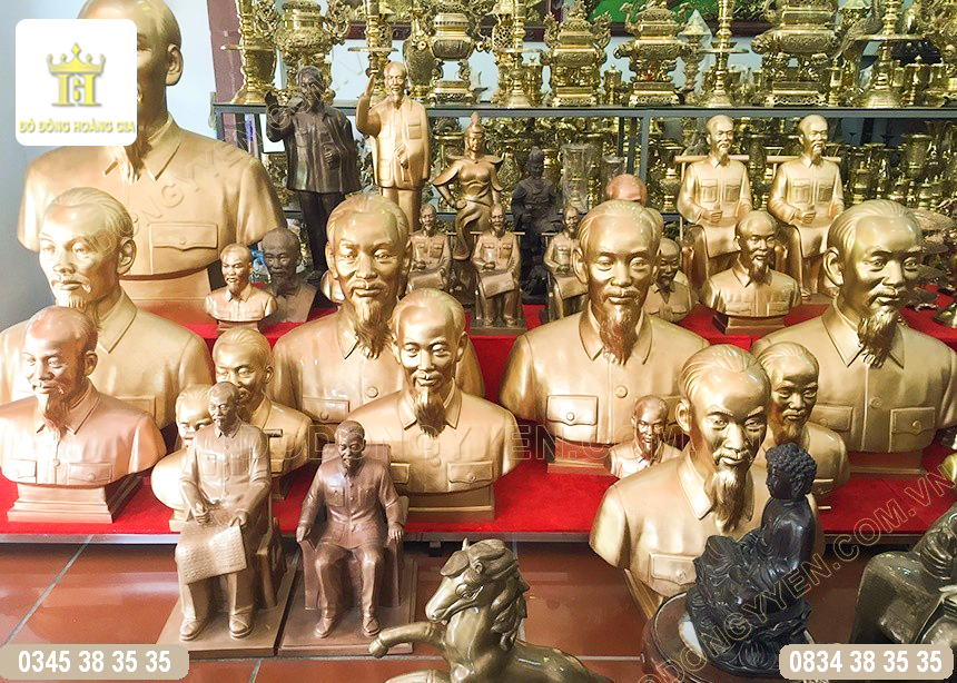 Tượng bác hồ đồng vàng phủ nhũ