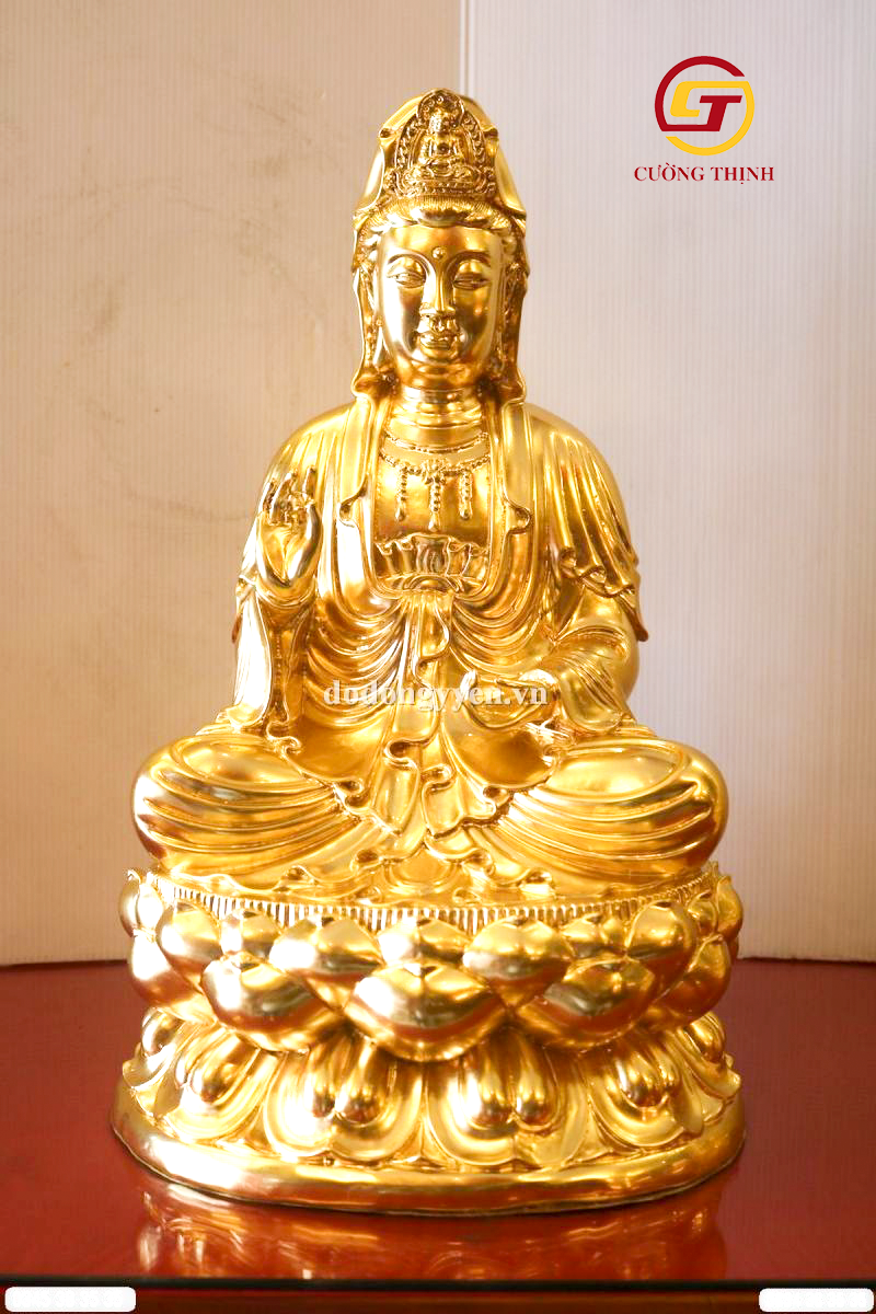 Tượng phật bà quan âm dát vàng cao cấp