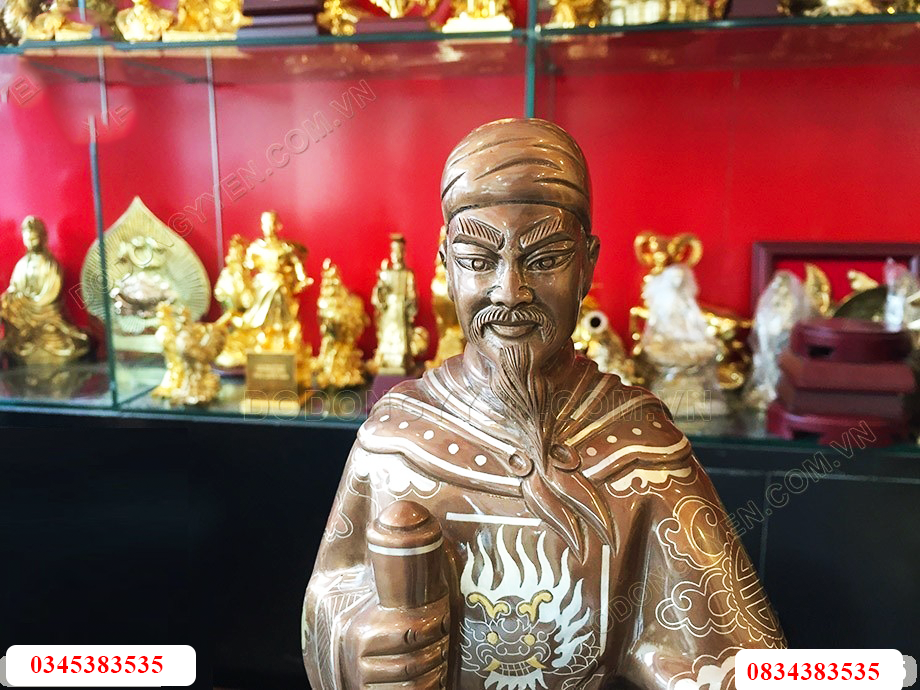 Tượng Trần Hưng Đạo khảm tam khí cao cấp