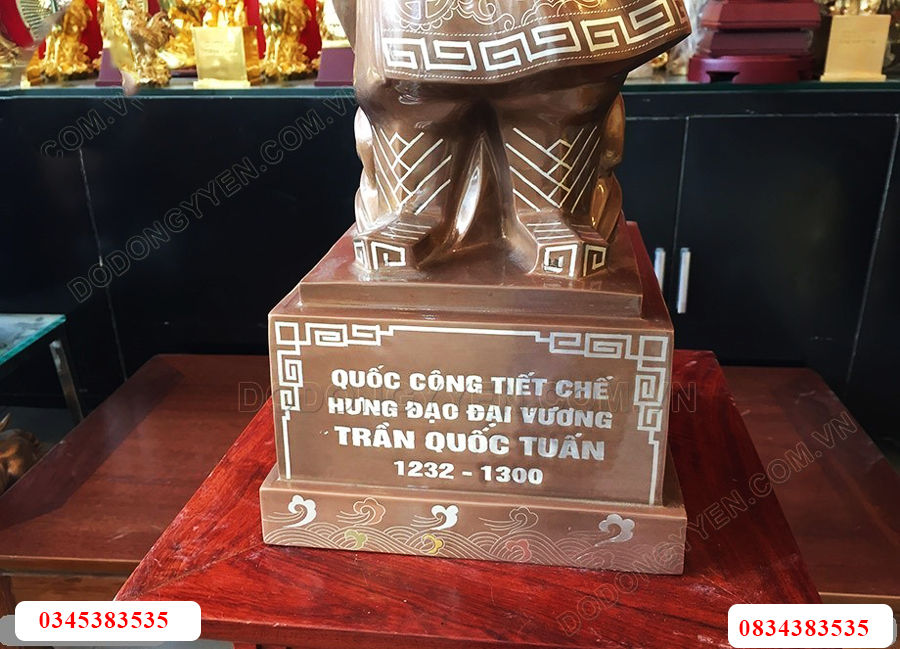 Tượng đồng trần hưng đạo khảm tam khí
