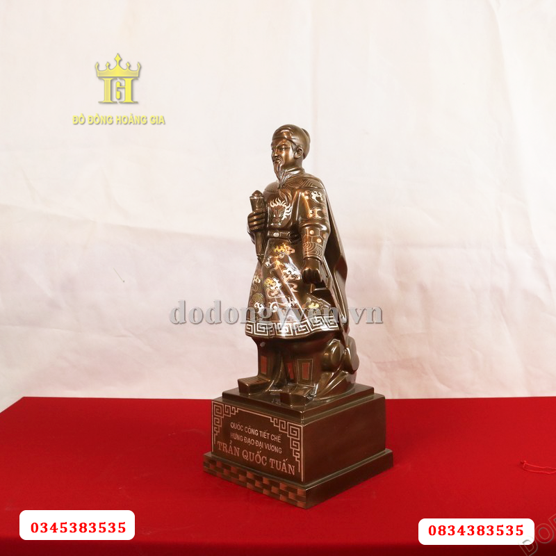 Tượng đồng trần hưng đạo khảm tam khí