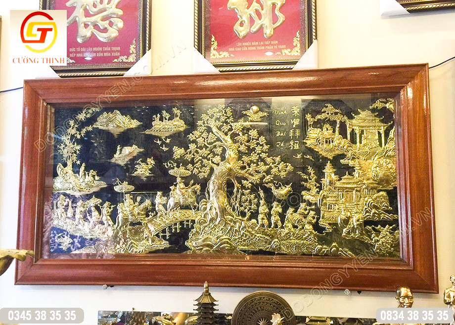 Tranh vĩnh quy bái tổ bằng đồng vàng