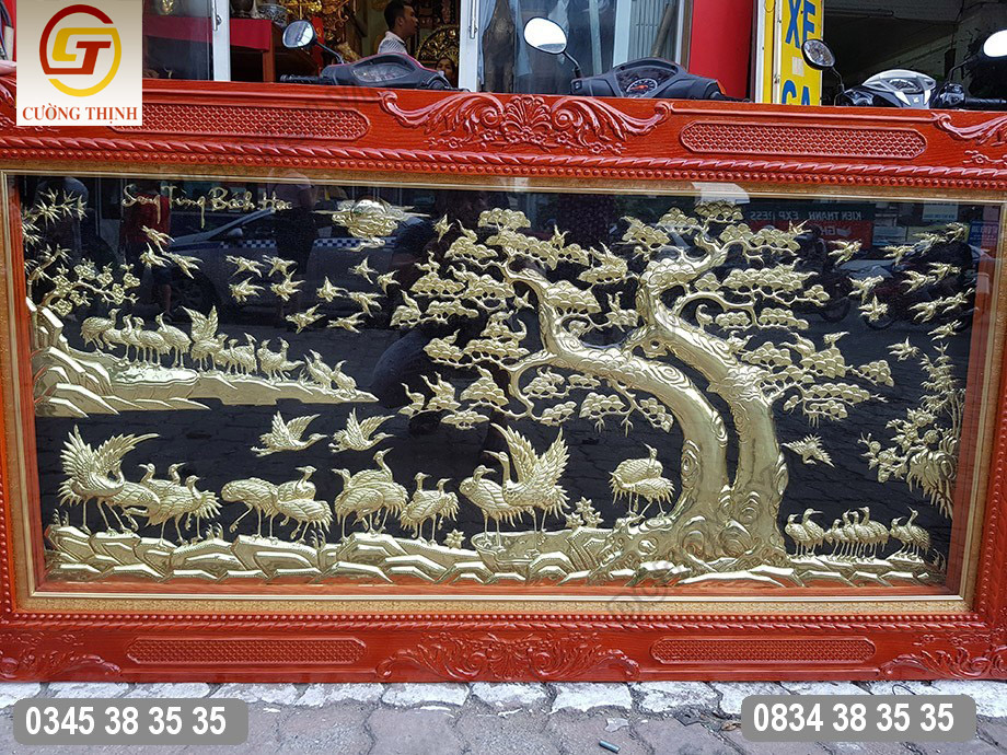 tranh đồng 100 con hạc