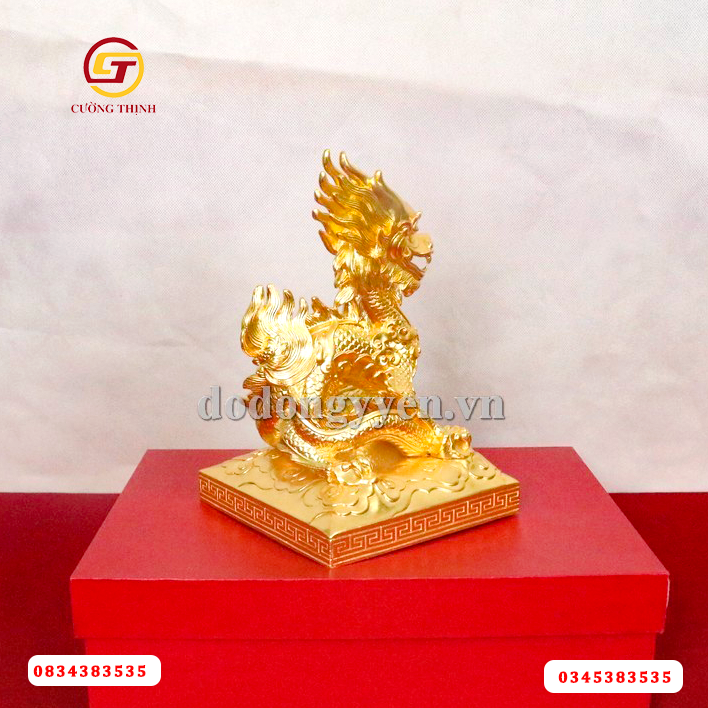 Tượng rồng bằng đồng dát vàng 24k