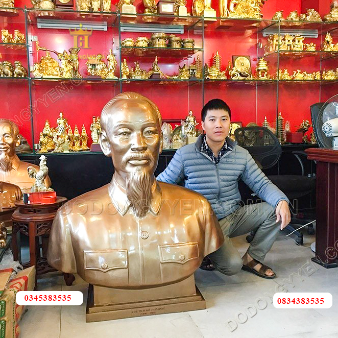 Tượng bác hồ đồng đỏ cỡ lớn