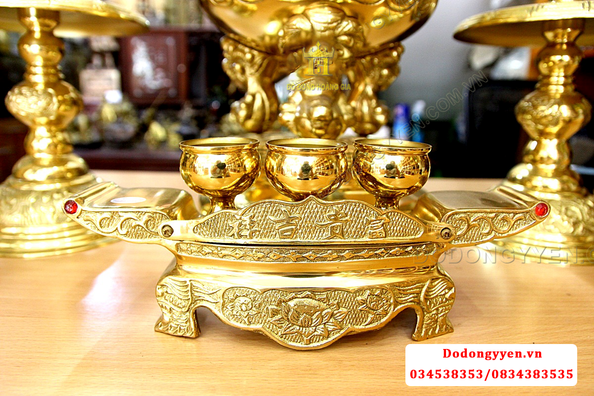 Chén nước đồ thờ cúng dapha bằng đồng