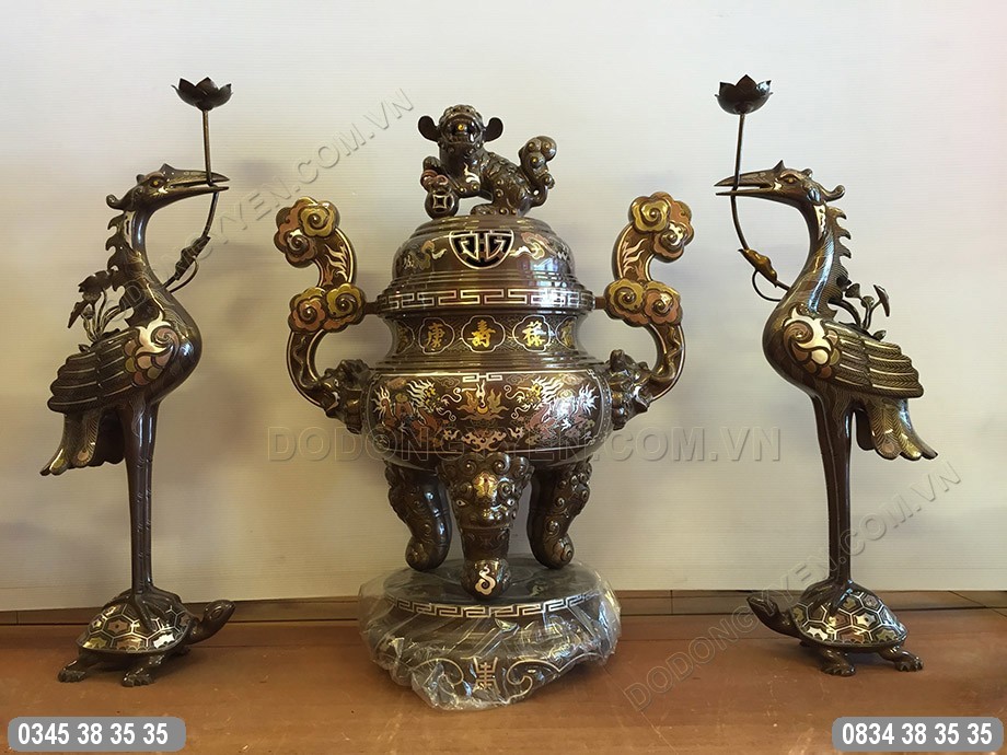Đồ Thờ Bằng Đồng Khảm Ngũ Sắc - đỉnh cao nghệ thuật
