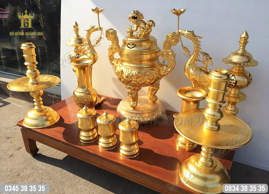 Đồ đồng dát vàng cao cấp 