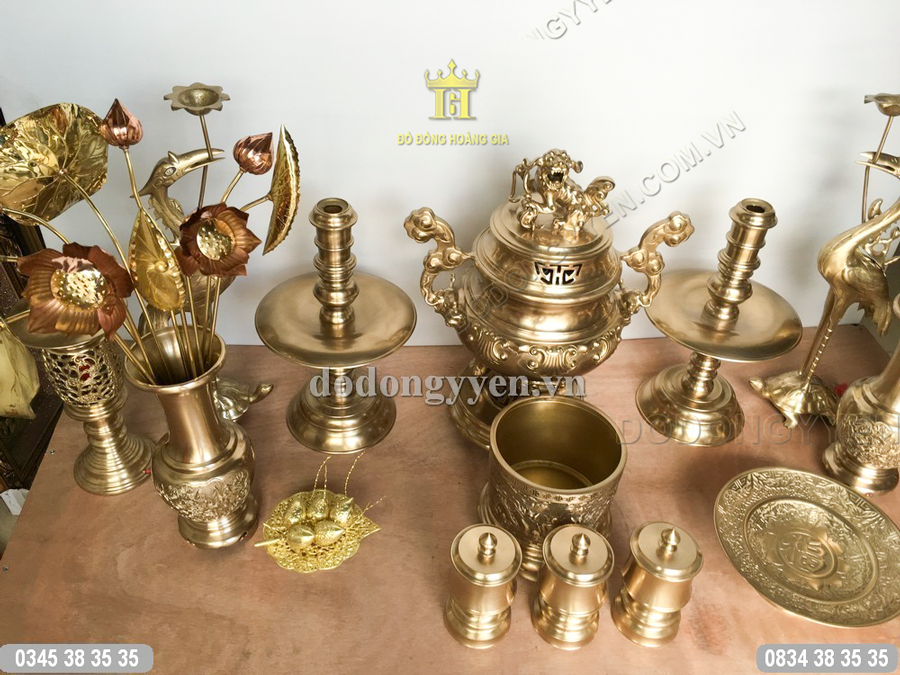 Đồ thờ bằng đồng vàng cao cấp