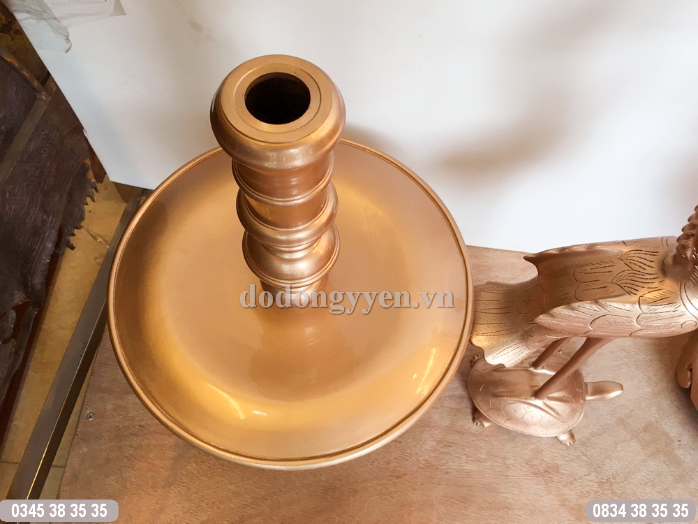 đôi nền bộ đồ thờ đồng đỏ nguyên chất