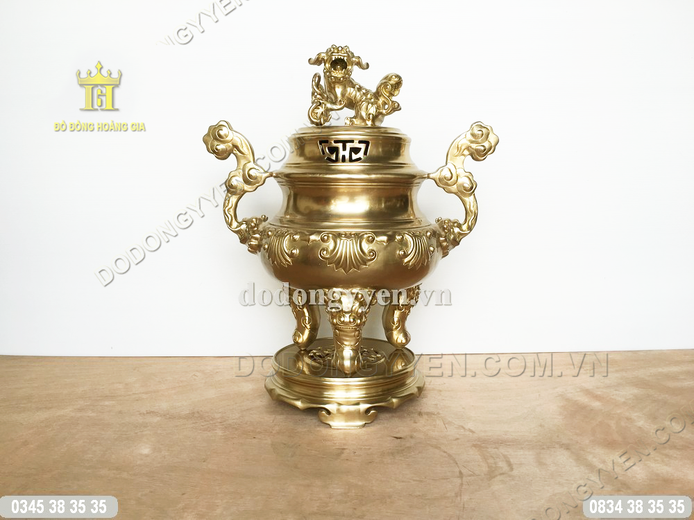 đỉnh đồng vàng thờ cúng gia tiên chất lượng tốt