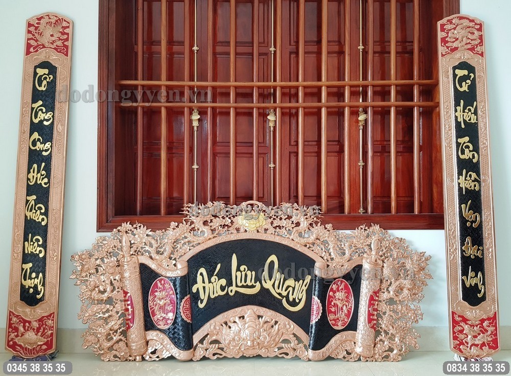 Bộ cuốn thư câu đối bằng đồng được nhiều gia chủ yêu thích