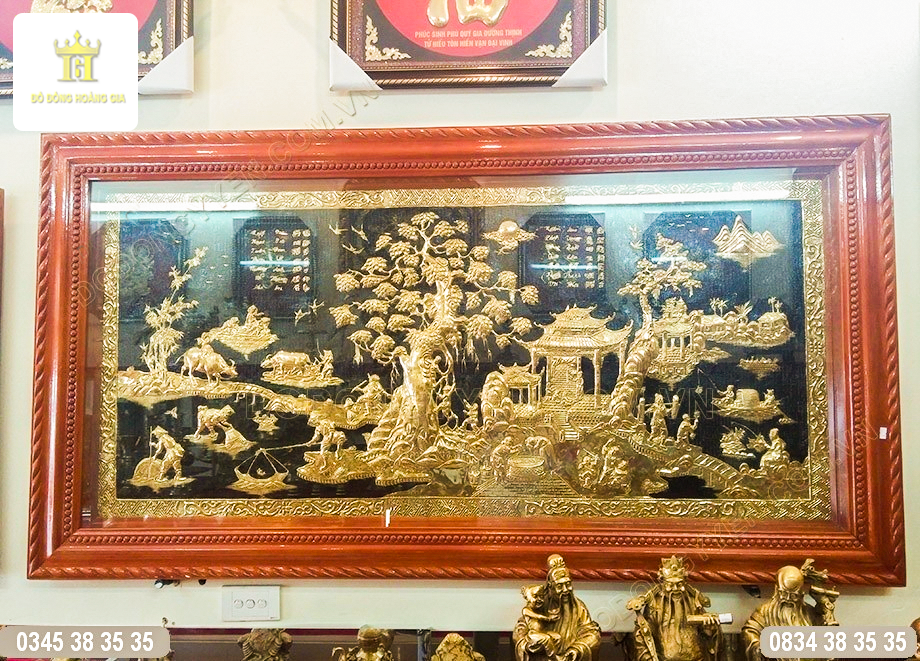 Tranh đồng quê đồng vàng cao cấp