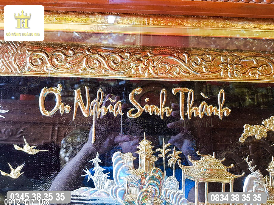 Tranh đồng quê đồng vàng khung gỗ tự nhiên