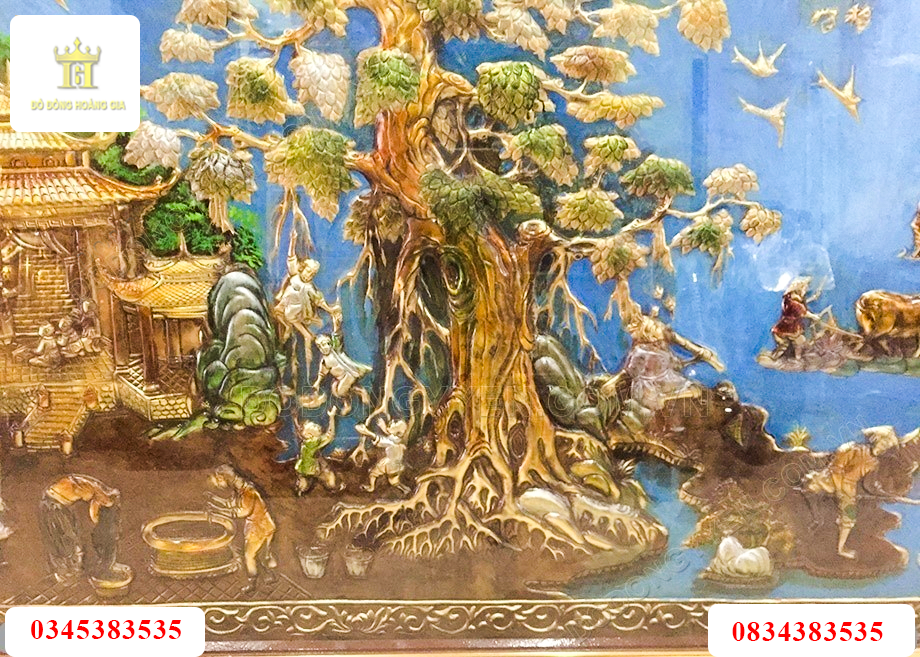 Tranh đồngq quê giả cổ được làm chi tiết