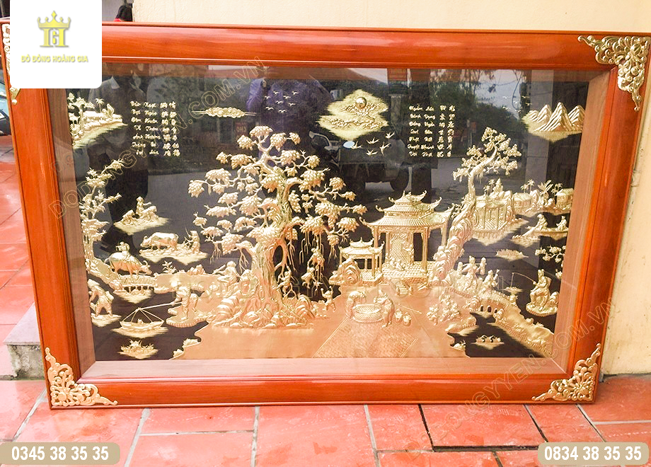 Tranh đồng vàng nguyên chất đẹp tinh xảo