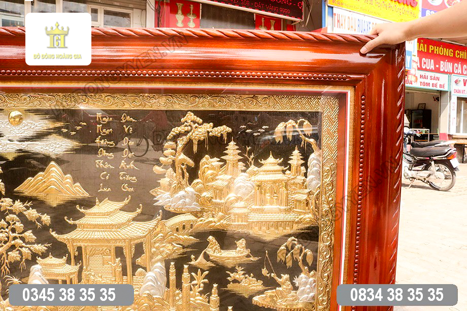 Tranh đồng quê khảm tam khí 