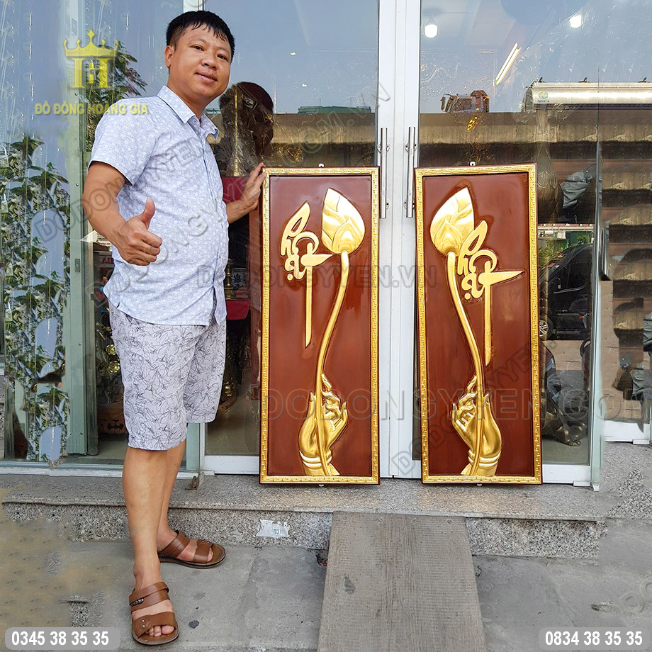 Tranh Phật bằng đồng dát vàng đẹp