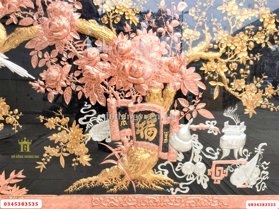 Tranh đồng khảm tam khí 