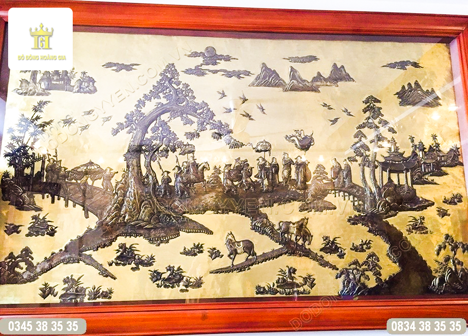 Tranh đồng vinh quy bái tổ treo phòng khách đẹp
