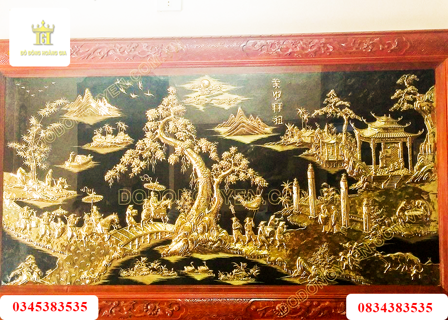 Tranh vinh quy bái tổ đồng vàng