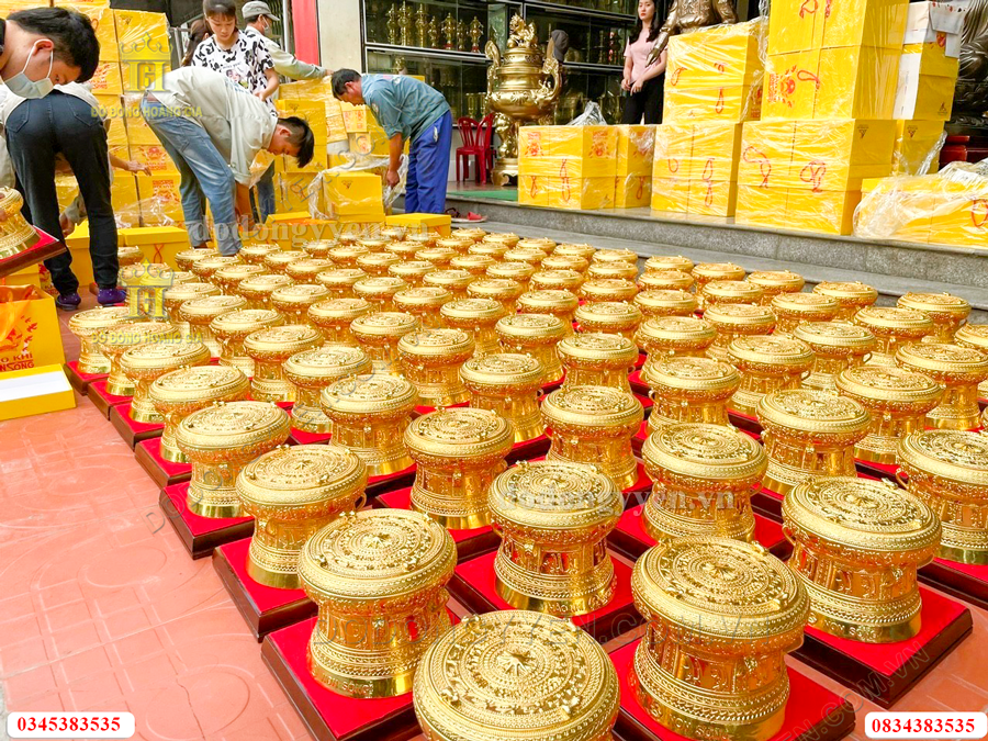 Trống đồng dát vàng quà tặng cao cấp