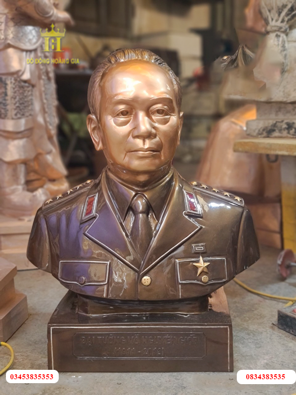 Tượng bác giáp bằng đồng đỏ nguyên chất