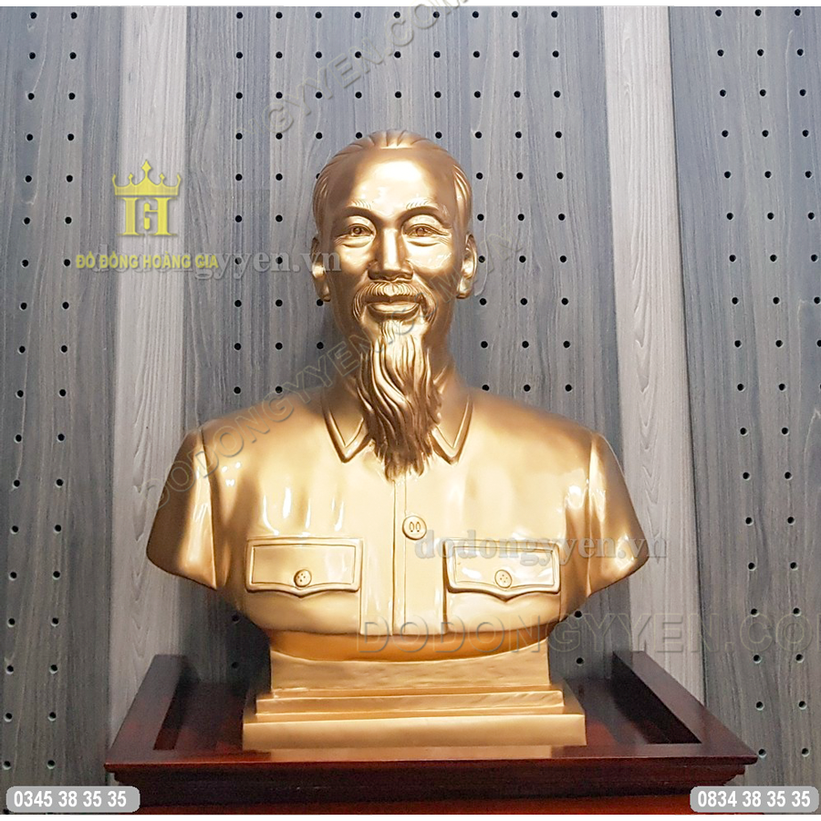 Tượng bác hồ đồng vàng nhũ