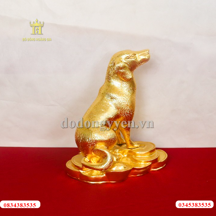 Tượng chó dát vàng cao cấp