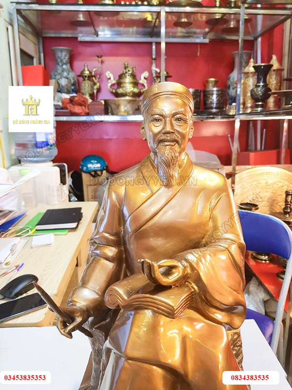 Tượng đồng Nguyễn Bỉnh Khiêm đúc thủ công tinh xảo