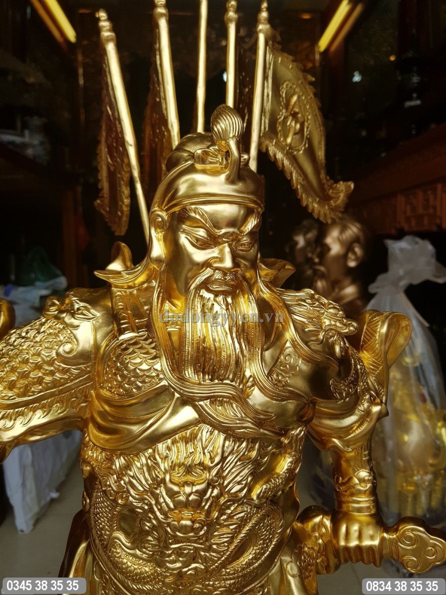 tượng đòng quan công dát vàng