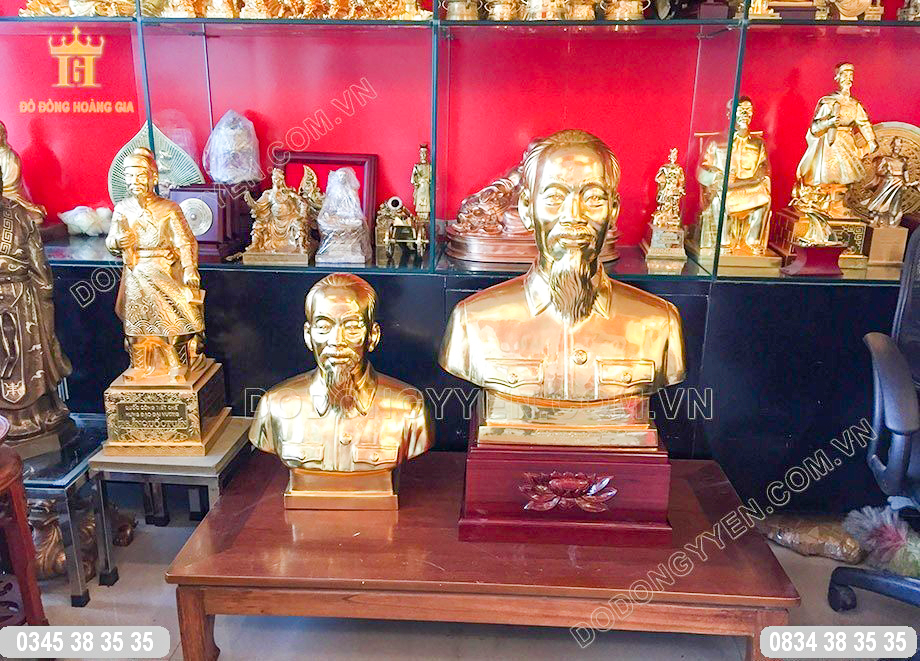 Các mẫu tượng bán thân dát vàng kích thước khác nhau