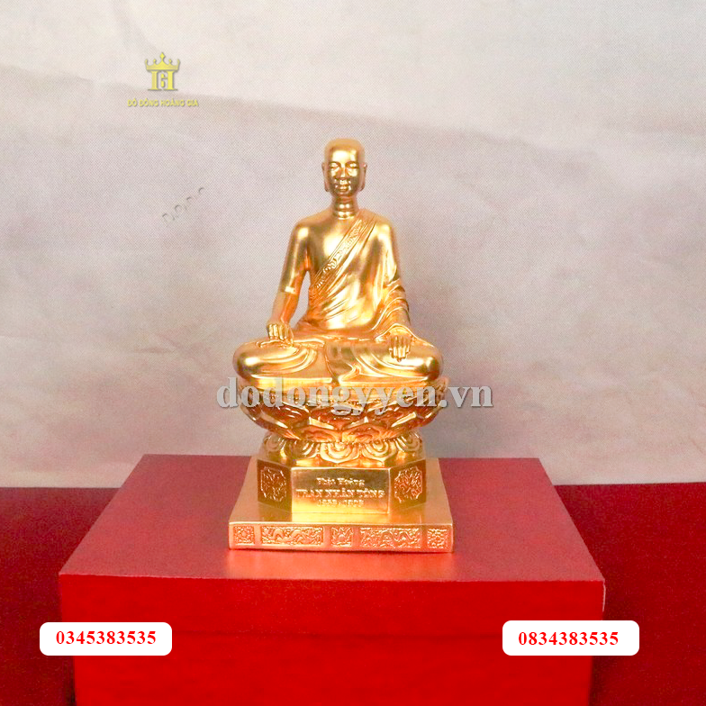 Tượng phật hoàng trần nhân toonng dát vàng cao cấp