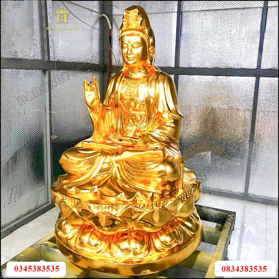 Tượng quan âm bồ tát dát vàng cao cấp