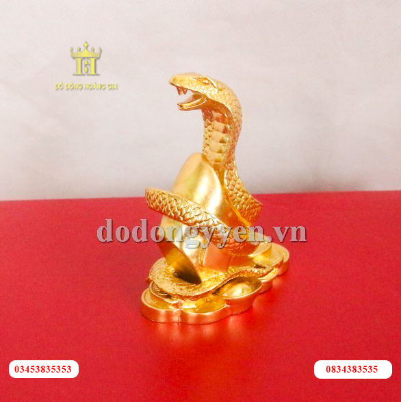 Tượng rắn bằng đồng dát vàng cao cấp