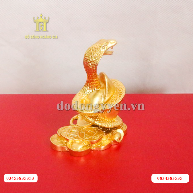 Tượng rắn bằng đồng dát vàng cao cấp