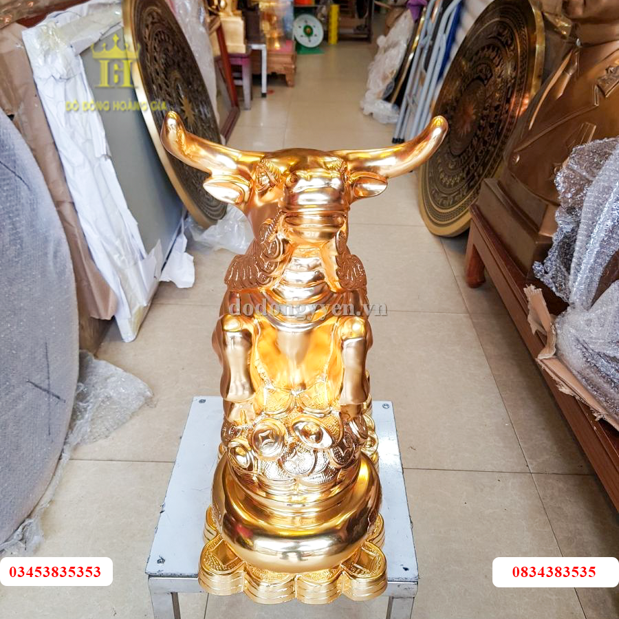 Tượng trâu dát vàng cao cấp 